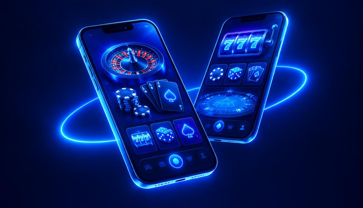 Plus Casino deschis pe ecranul unui telefon mobil
